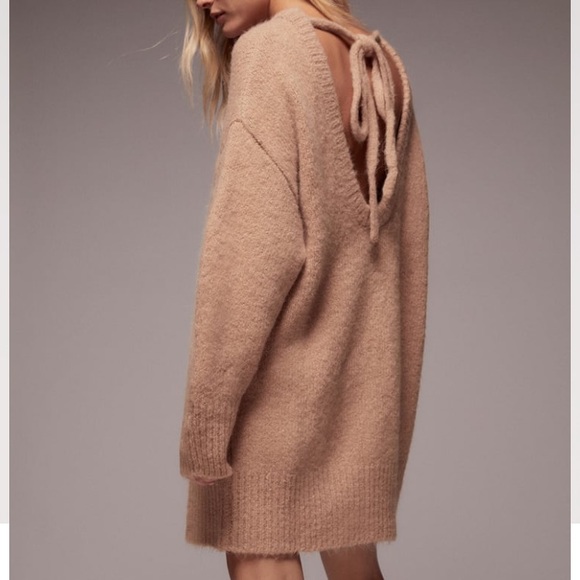 Zara Dresses & Skirts - COPY - NWT Zara Wool Oversized Open Back Sweater Dress M